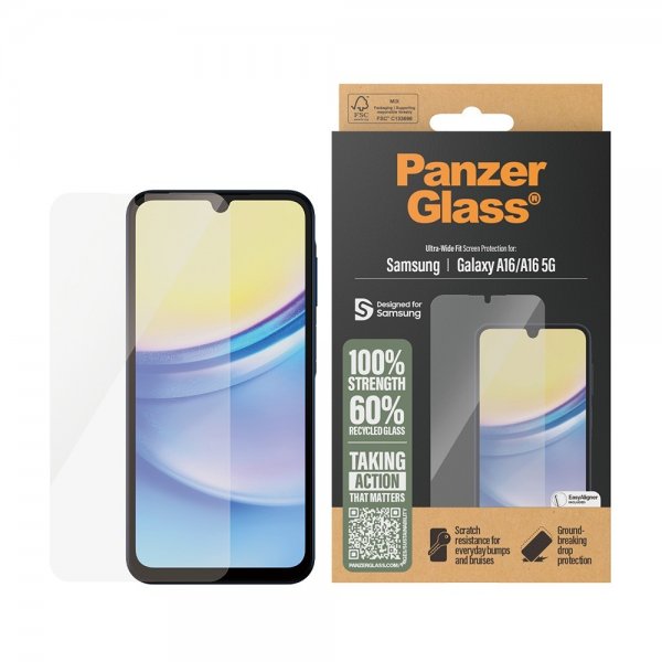 PanzerGlass Samsung Galaxy A16 -näytönsuoja Ultra-Wide Fit EasyAligner