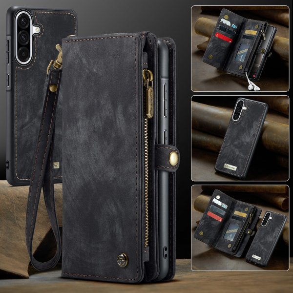 CaseMe Samsung Galaxy A17 suojakotelo 008 Series irrotettavalla kuorella, musta
