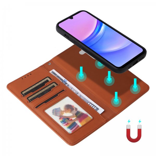 Betopnice Samsung Galaxy A17 Kotelo irrotettavalla kuorella 005 Ruskea