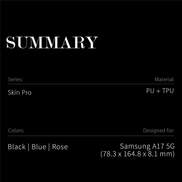 Dux Ducis Samsung Galaxy A17 suojakotelo Skin Pro Series Musta