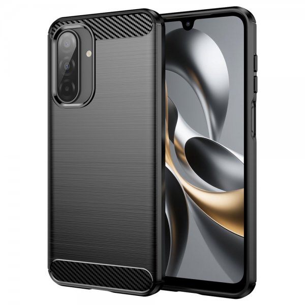 Samsung Galaxy A17 Kuoret Harjattu Hiilikuitukuviointi Musta