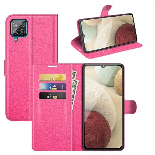 Samsung Galaxy A22 4G Litchi Magenta -kotelo