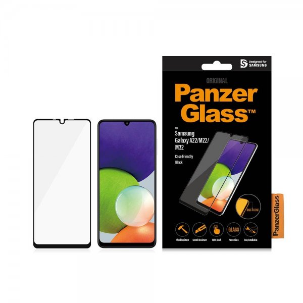 PanzerGlass Samsung Galaxy A22 4G -näytönsuoja Edge-to-Edge Case Friendly