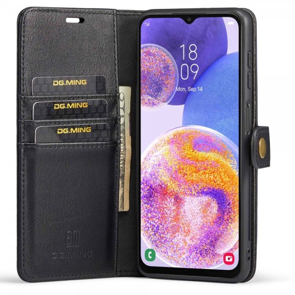 Dg.Ming Samsung Galaxy A23 5G Kotelo irrotettavalla kuorella, musta