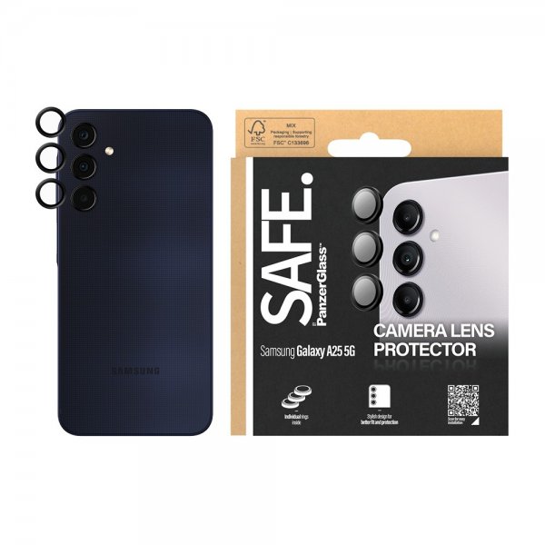SAFE by PanzerGlass Samsung Galaxy A25 Kameran suojalasi Musta