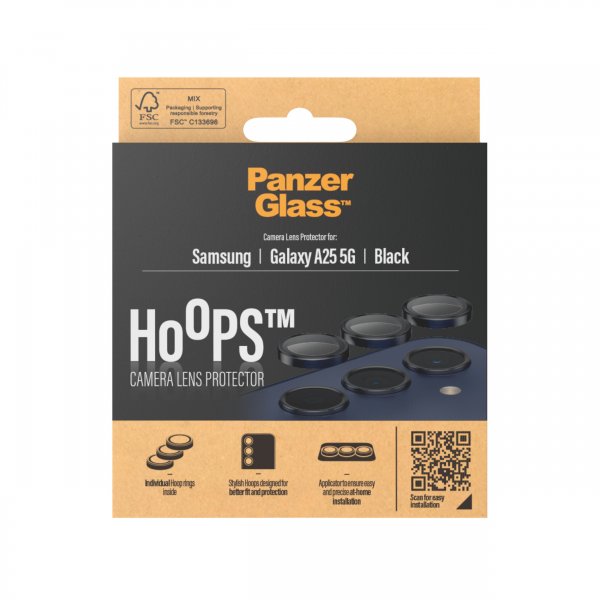 PanzerGlass Samsung Galaxy A25 Kameran suoja Hoops Musta