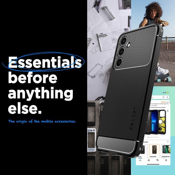 Spigen Samsung Galaxy A25 -suojakuori Rugged Armor Matte Black