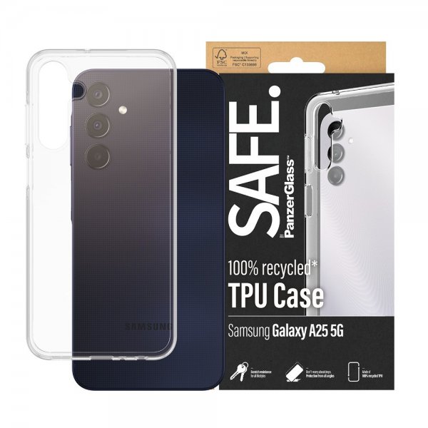 SAFE by PanzerGlass Samsung Galaxy A25 - Läpinäkyvä pehmeä TPU-suojakuori