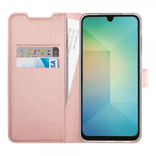 Vivanco Samsung Galaxy A26 suojakotelo Classic Wallet ruusukulta
