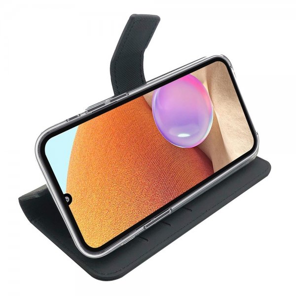 Celly Samsung Galaxy A32 4G Kotelo Wally Wallet Case Musta