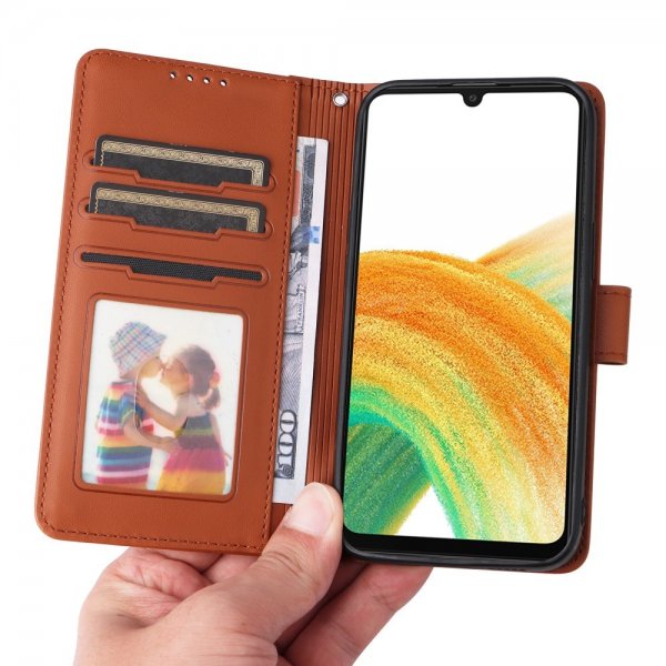 Betopnice Samsung Galaxy A33 5G Kotelo irrotettavalla kuorella 005 Ruskea