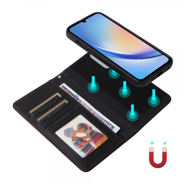 Betopnice Samsung Galaxy A34 5G Kuori irrotettavalla kuorella 005 Musta