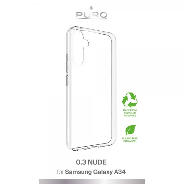Puro Samsung Galaxy A34 5G -suojakuori, läpinäkyvä