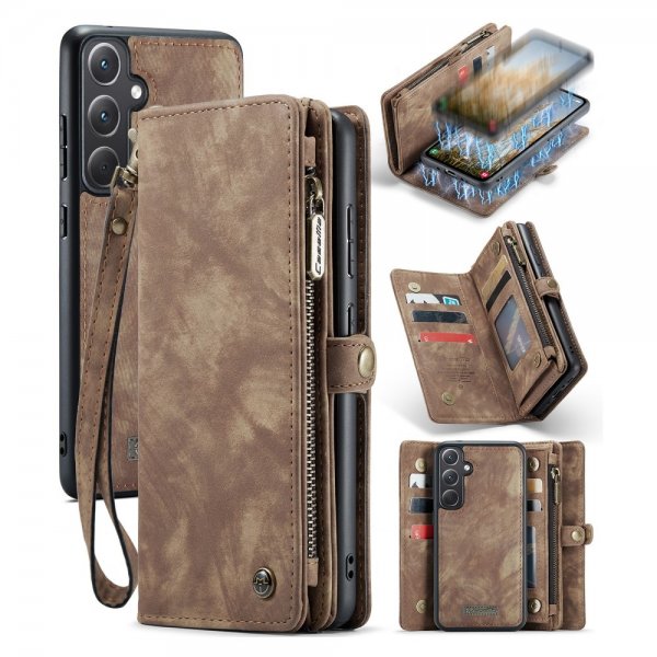 CaseMe Samsung Galaxy A35 -kotelo, 008 Series, irrotettava kuori, ruskea