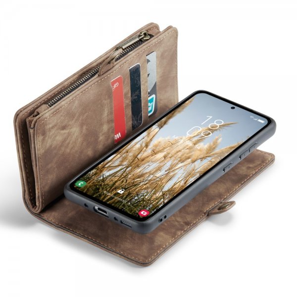 CaseMe Samsung Galaxy A35 -kotelo, 008 Series, irrotettava kuori, ruskea