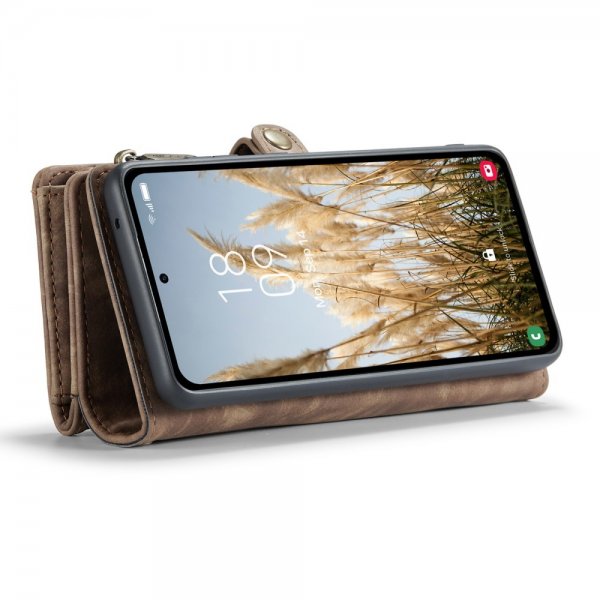 CaseMe Samsung Galaxy A35 -kotelo, 008 Series, irrotettava kuori, ruskea