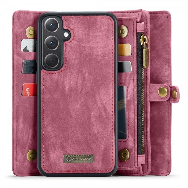 CaseMe Samsung Galaxy A35 -kotelo 008-sarja, irrotettava kuori, punainen
