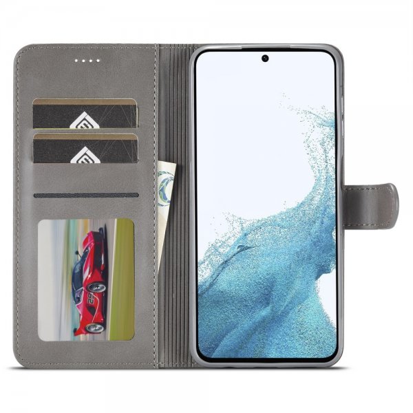 Lc.Imeeke Samsung Galaxy A35 -suojakotelo korttipaikalla ja jalustatoiminnolla, harmaa