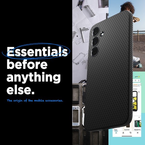 Spigen Samsung Galaxy A35 -suojakuori Liquid Air Matte Black