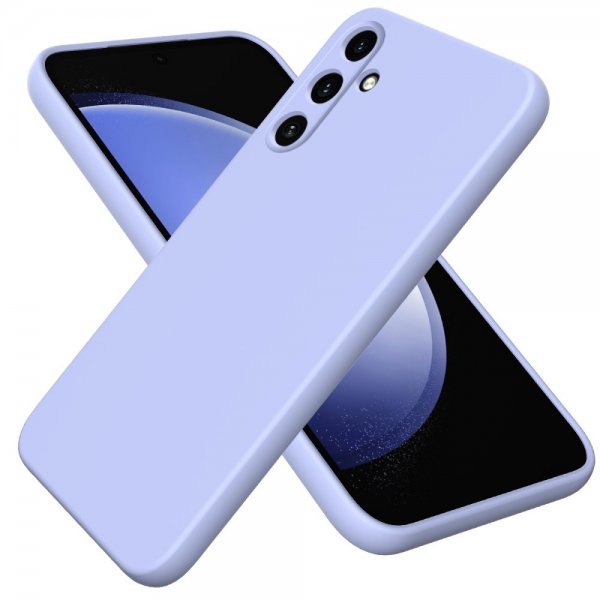 Samsung Galaxy A35 -suojakuori, silikoninen, hihnalla, violetti