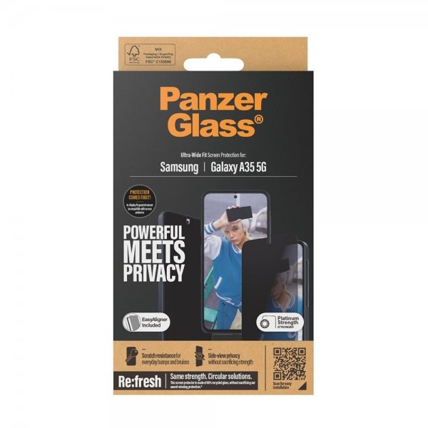 PanzerGlass Samsung Galaxy A35 -näytönsuoja Ultra-Wide Fit Privacy EasyAligner
