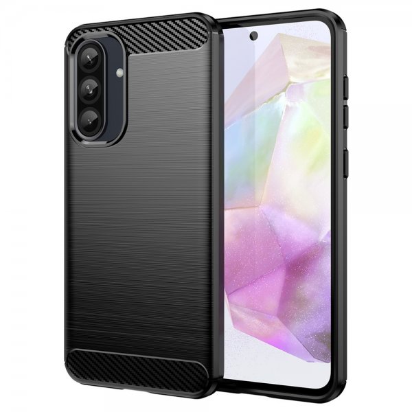 Samsung Galaxy A36/Galaxy A56 Kuori Harjattu hiilikuitukuvio Musta