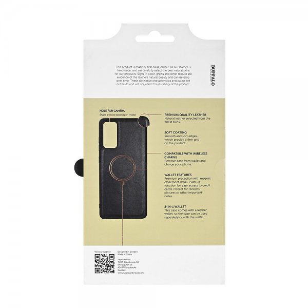 Buffalo Samsung Galaxy A37 Kotelo 2-in-1 Aitoa Nahkaa 3 Korttipaikkaa Musta