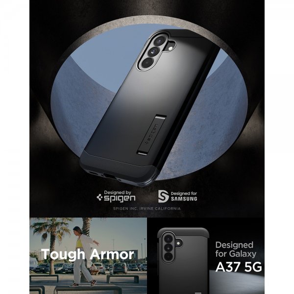 Spigen Samsung Galaxy A37 -kuoret, Tough Armor, musta