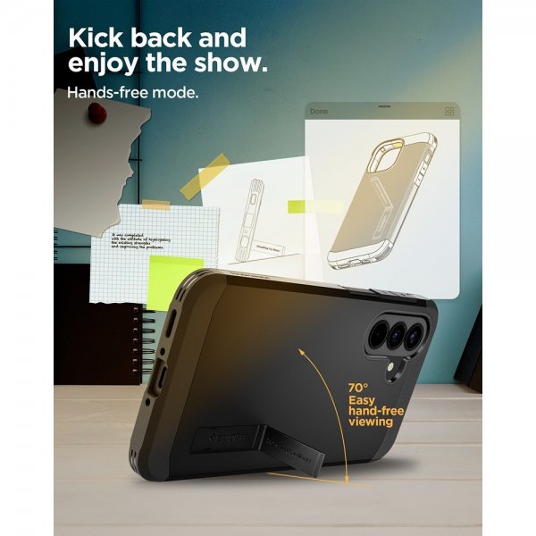 Spigen Samsung Galaxy A37 -kuoret, Tough Armor, musta