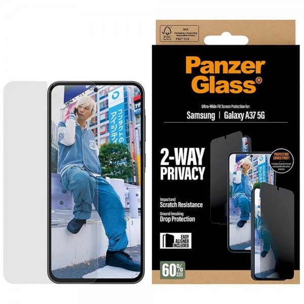 PanzerGlass Samsung Galaxy A37 -näytönsuoja Ultra-Wide Fit Privacy EasyAligner