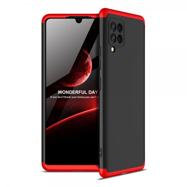 GKK Samsung Galaxy A42 5G Kuori Kolmiosainen Musta Punainen
