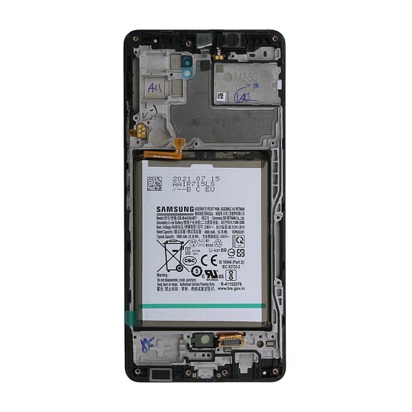 Samsung Galaxy A42 5G Näyttö LCD-näytöllä + Akku Alkuperäinen - Musta