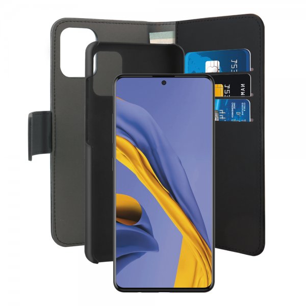 Puro Samsung Galaxy A51 Lompakkokotelo Irrotettava 2-in-1 Musta