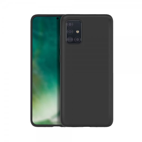 Xqisit Samsung Galaxy A51 Silikonikotelo Musta