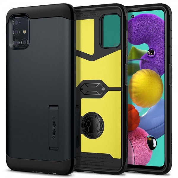 Spigen Samsung Galaxy A51 -suojakuori Tough Armor, Metal Slate