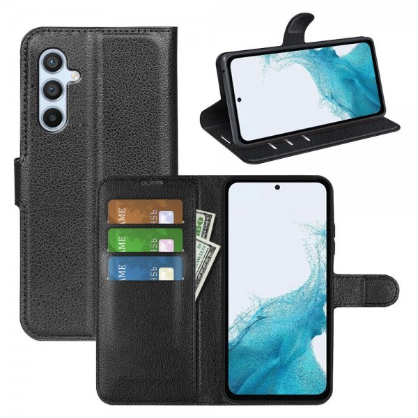 Nordic Covers Samsung Galaxy A54 5G Lompakkokotelo Litchi Raven Black