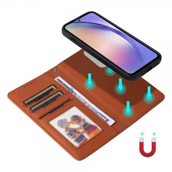 Betopnice Samsung Galaxy A54 5G suojakotelo irrotettavalla kuorella 005 Ruskea