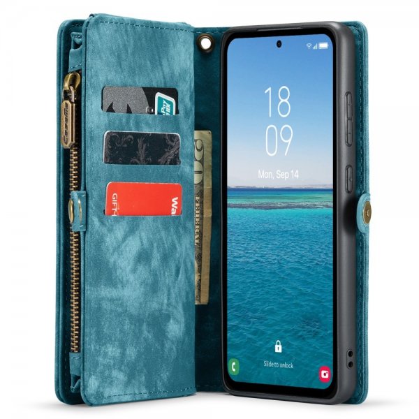 CaseMe Samsung Galaxy A55 -kotelo 008-sarja, irrotettava kuori, sininen