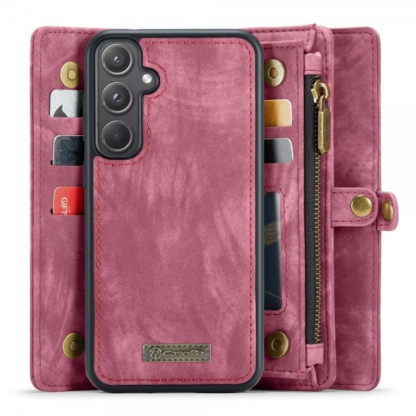 CaseMe Samsung Galaxy A55 -kotelo, 008-sarja, irrotettava kuori, punainen