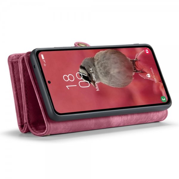CaseMe Samsung Galaxy A55 -kotelo, 008-sarja, irrotettava kuori, punainen