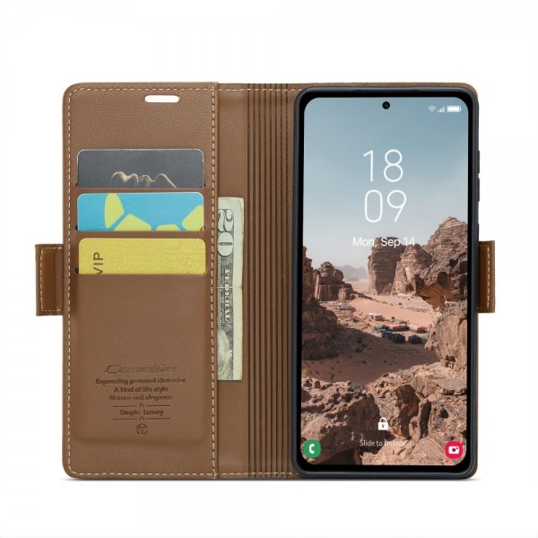 CaseMe Samsung Galaxy A55 -suojakotelo 023 Series Brown