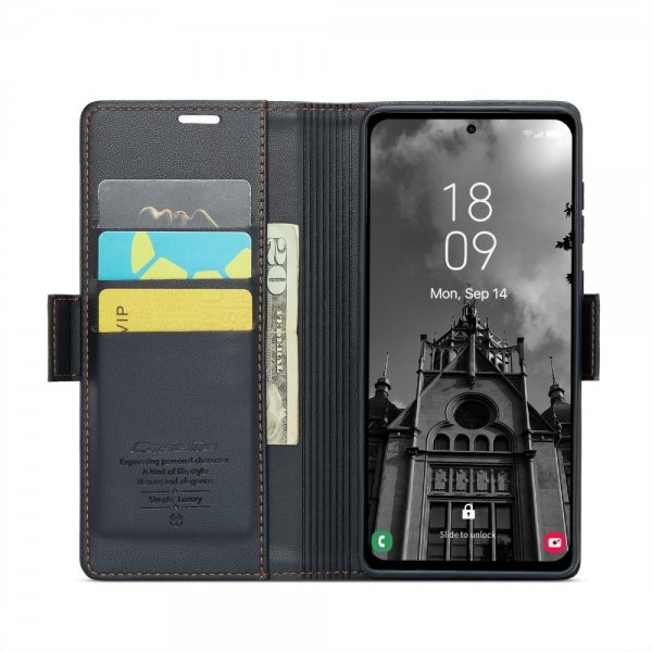 CaseMe Samsung Galaxy A55 Kotelo 023 Series Musta