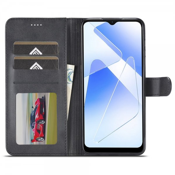 Lc.Imeeke Samsung Galaxy A55 Kotelo Korttipaikalla Jalustatoiminnolla Musta