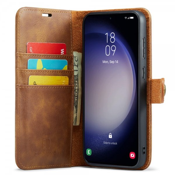 Dg.Ming Samsung Galaxy A55 Kotelo irrotettavalla kuorella, ruskea
