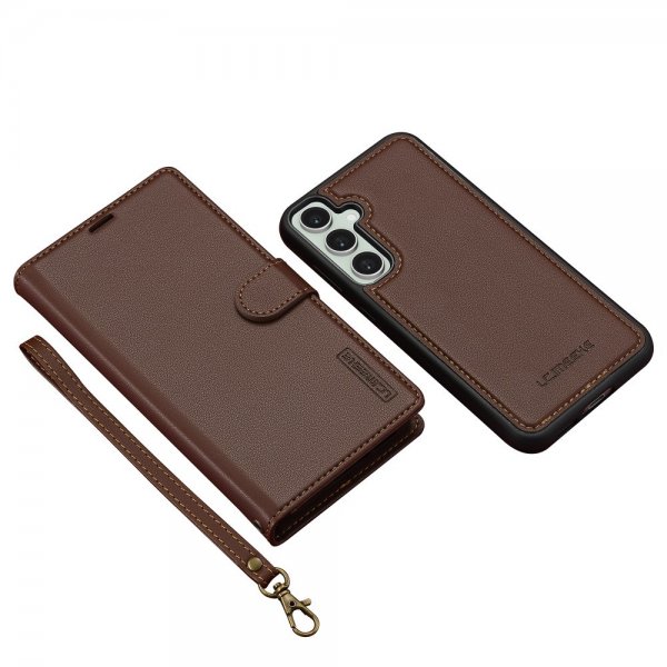 Lc.Imeeke Samsung Galaxy A55 Suojakotelo Irrotettavalla Kuorella L2 Series MagSafe Ruskea