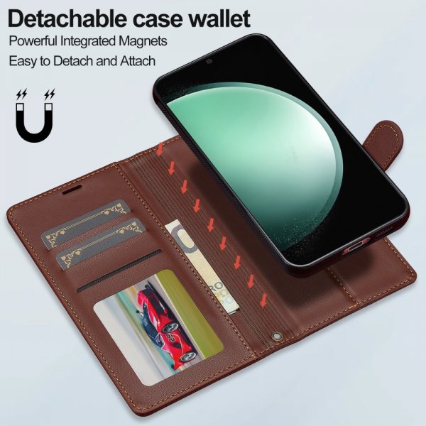 Lc.Imeeke Samsung Galaxy A55 Suojakotelo Irrotettavalla Kuorella L2 Series MagSafe Ruskea