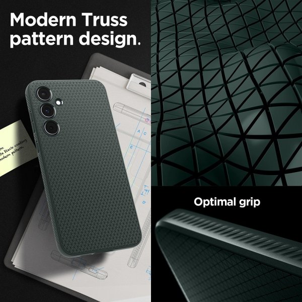 Spigen Samsung Galaxy A55 -suojakuori Liquid Air Abyss Green