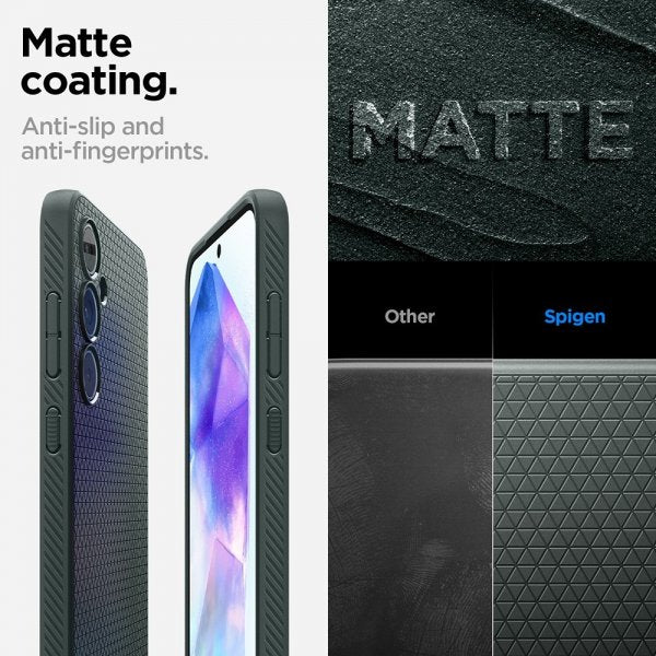Spigen Samsung Galaxy A55 -suojakuori Liquid Air Abyss Green