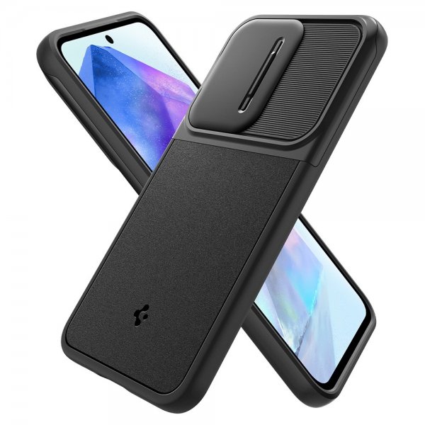 Spigen Samsung Galaxy A55 -suojakuori Optik Armor, musta