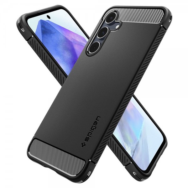 Spigen Samsung Galaxy A55 -suojakuori Rugged Armor Matte Black